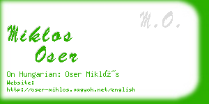 miklos oser business card